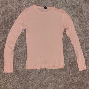 Pink long sleeved top, thin material, XS, cotton